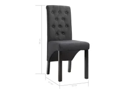 Sillas de comedor 4 unidades tela gris oscuro
