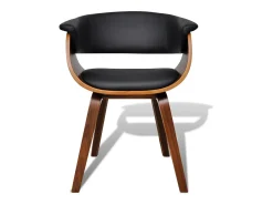 Sillas de comedor 6 unidades madera curvada y cuero sintético