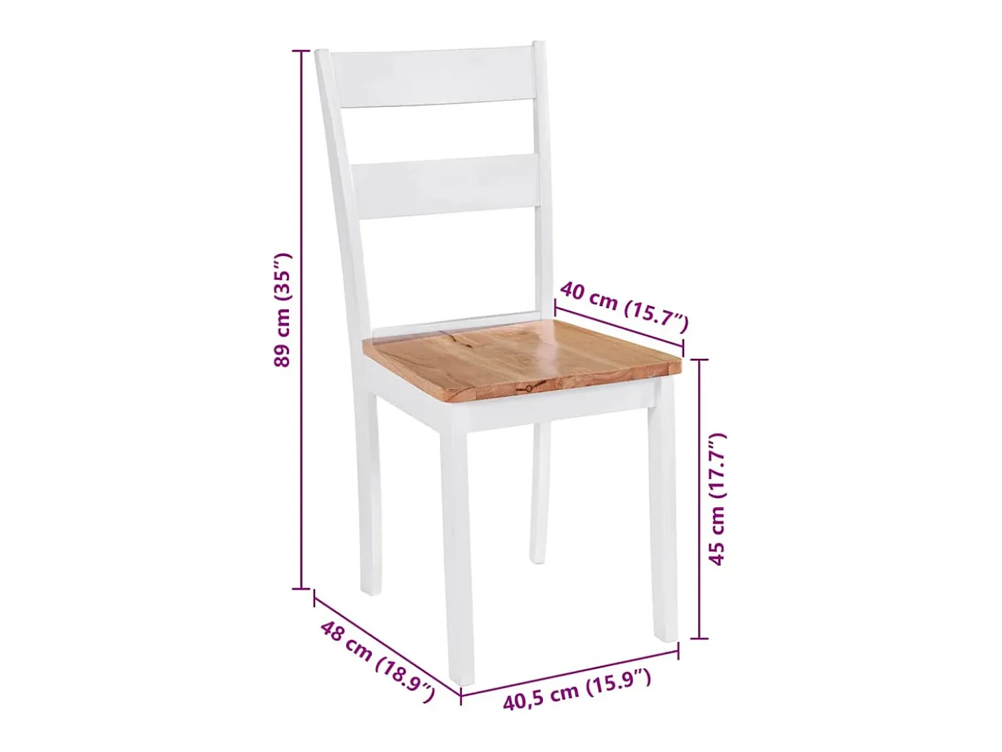 Sillas de comedor 4 unidades madera maciza de caucho blanco