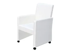 Sillas de comedor 2 unidades cuero sintético blanco