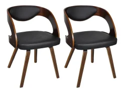 Sillas de comedor 2 unidades cuero sintético marrón