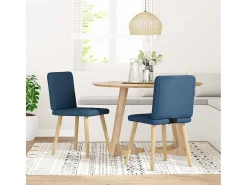 Sillas de comedor 2 unidades tela azul