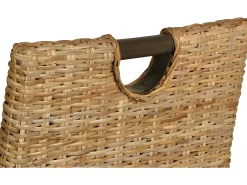 Sillas de comedor 2 unidades ratán kubu y madera de mango