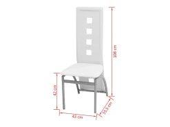 Sillas de comedor 4 unidades cuero sintético blanco