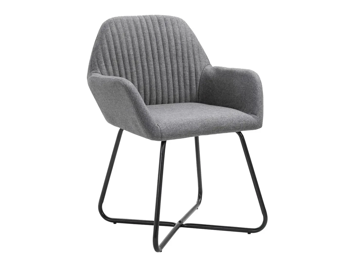 Sillas de comedor 2 unidades tela gris oscuro