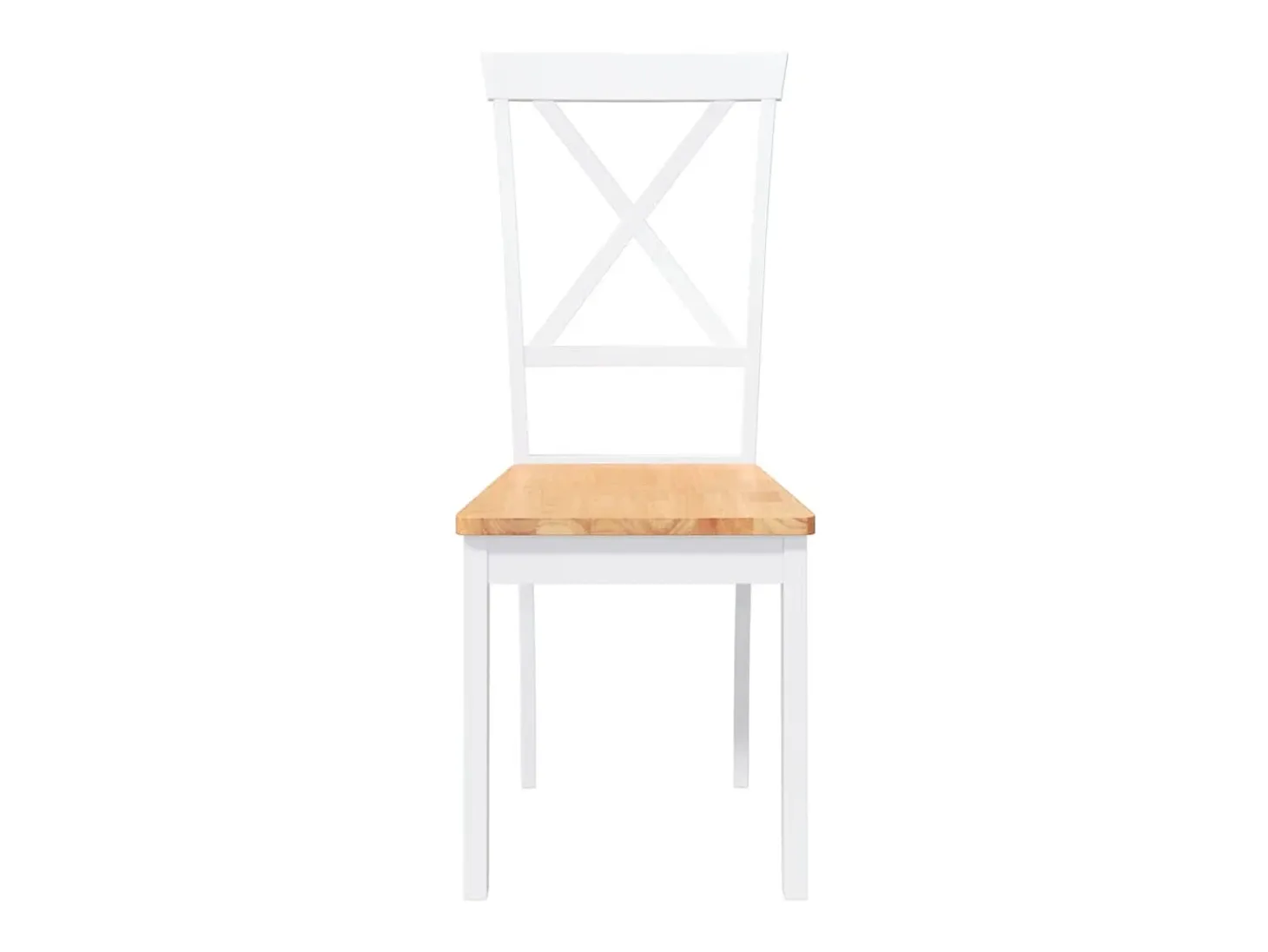 Sillas de comedor 2 unidades madera maciza de caucho blanco