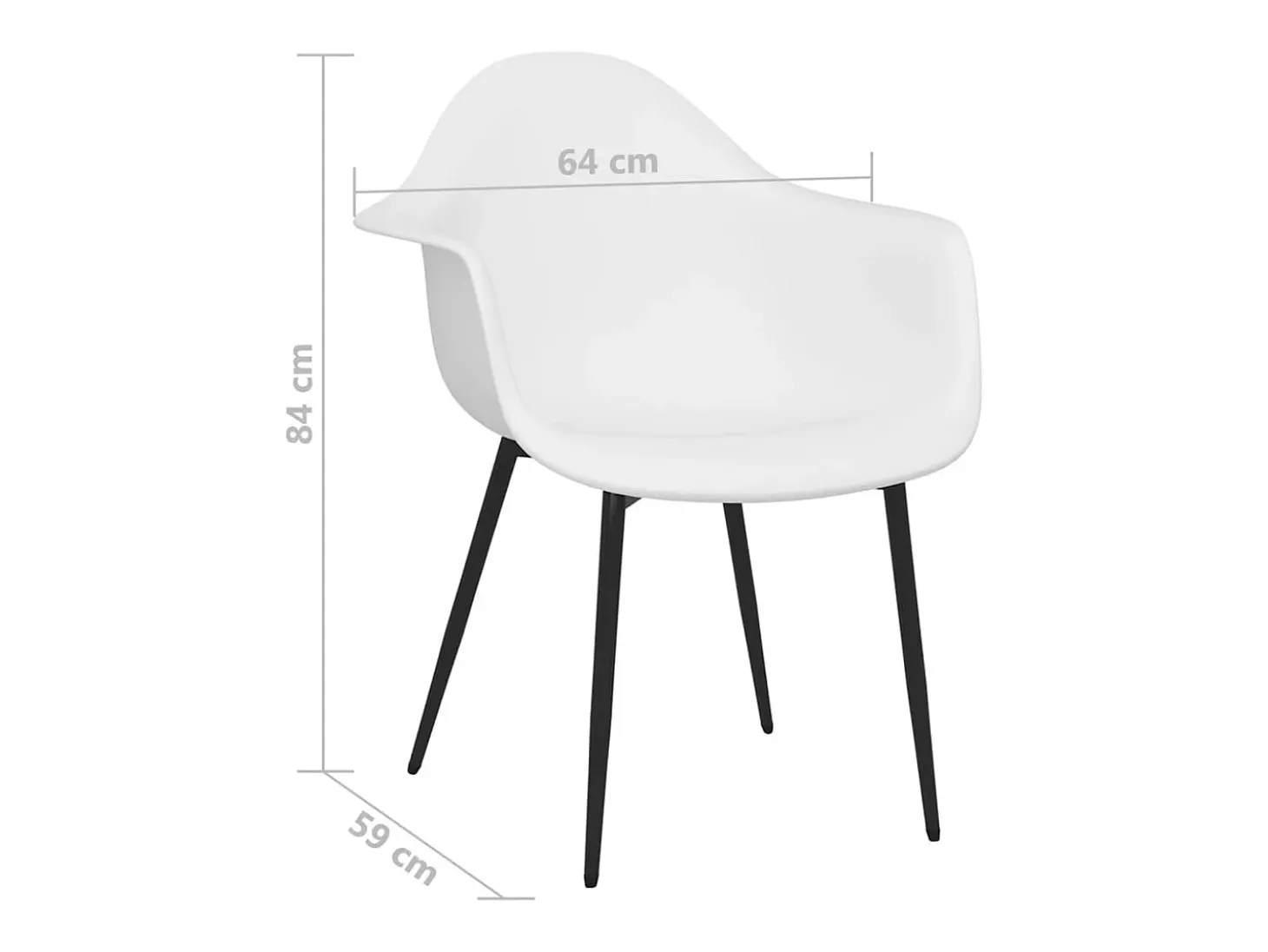 Sillas de comedor 2 unidades blancas PP