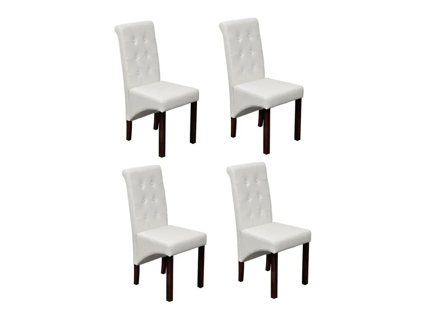 Sillas de comedor 4 unidades cuero sintético blanco