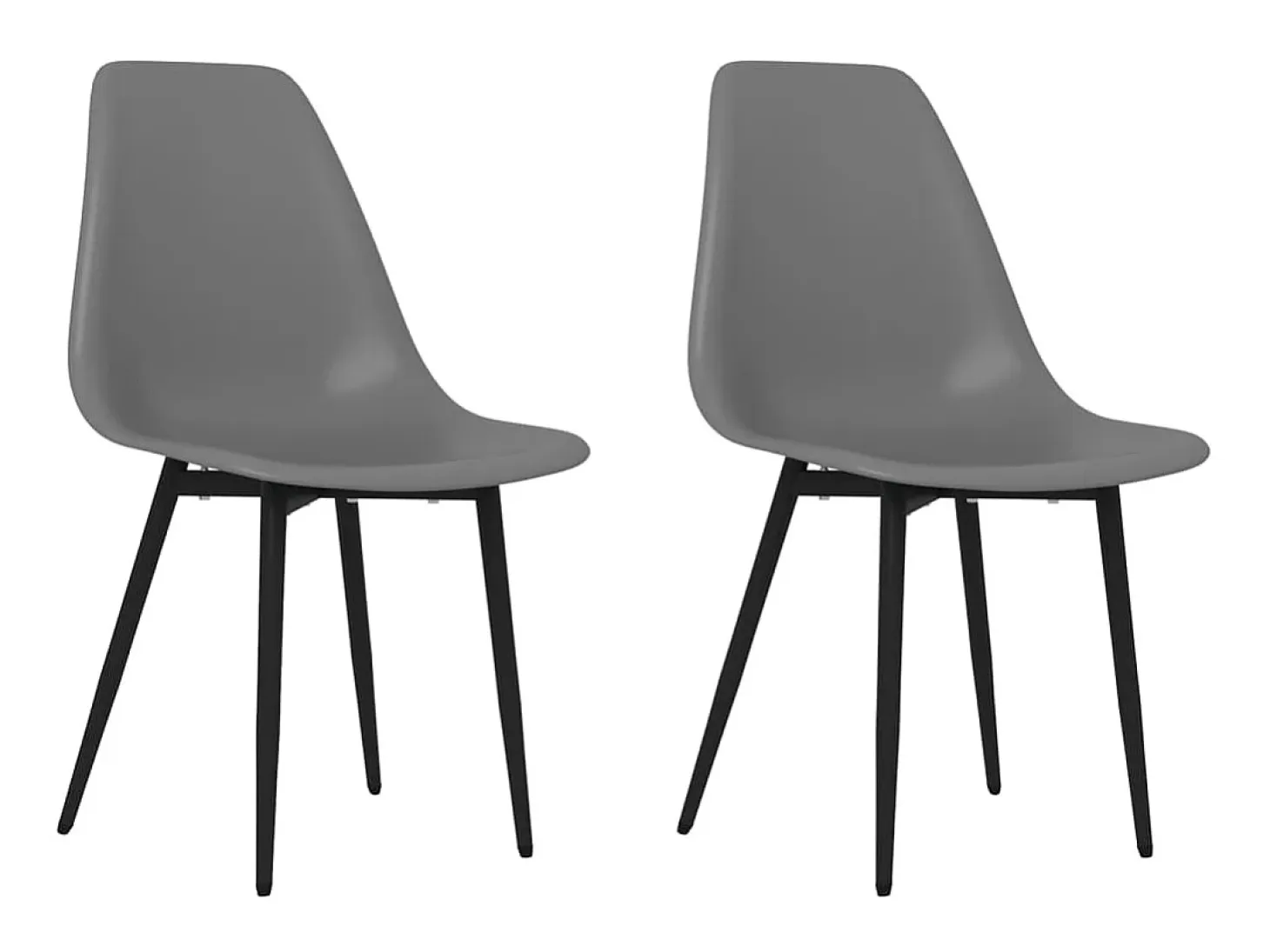 Sillas de comedor 2 unidades gris PP ES92060