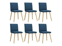 Sillas de comedor 6 unidades tela azul