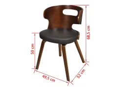 Sillas de comedor 2 unidades cuero sintético marrón