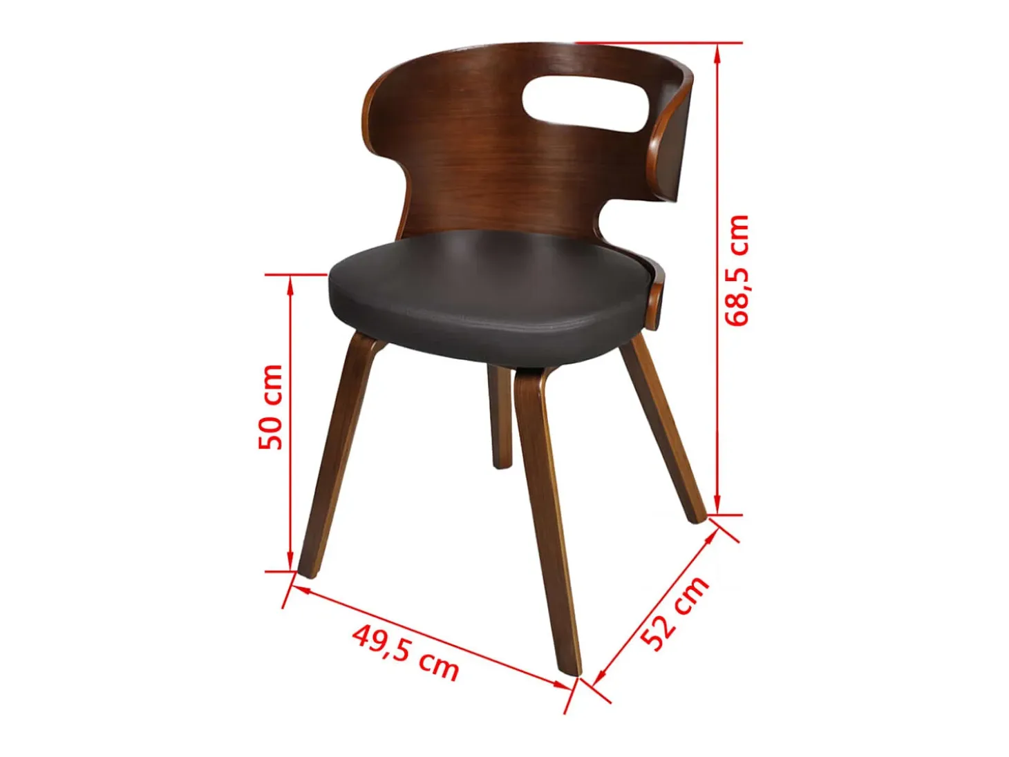Sillas de comedor 2 unidades cuero sintético marrón