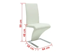 Sillas de comedor 6 unidades cuero sintético blanco