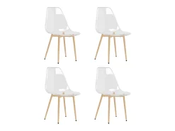 Sillas de comedor 4 unidades transparente PET