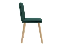 Sillas de comedor 4 unidades tela verde oscuro