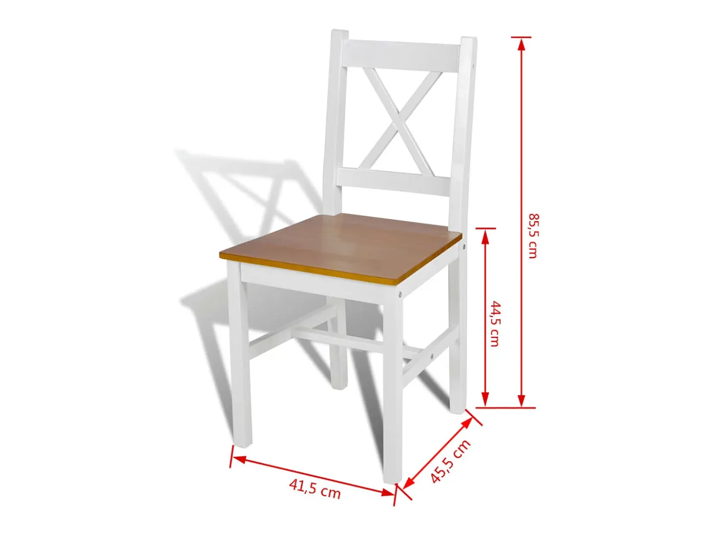 Sillas de comedor 2 unidades madera de pino blanco