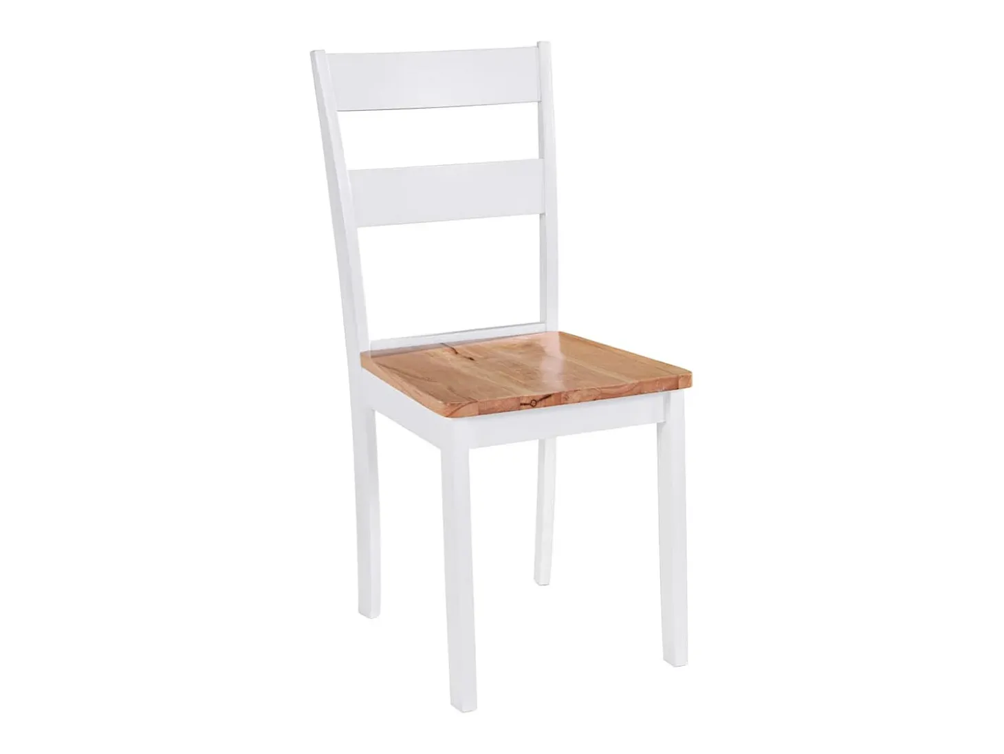 Sillas de comedor 2 unidades madera maciza de caucho blanco