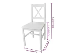 Sillas de comedor 6 unidades madera de pino blanco