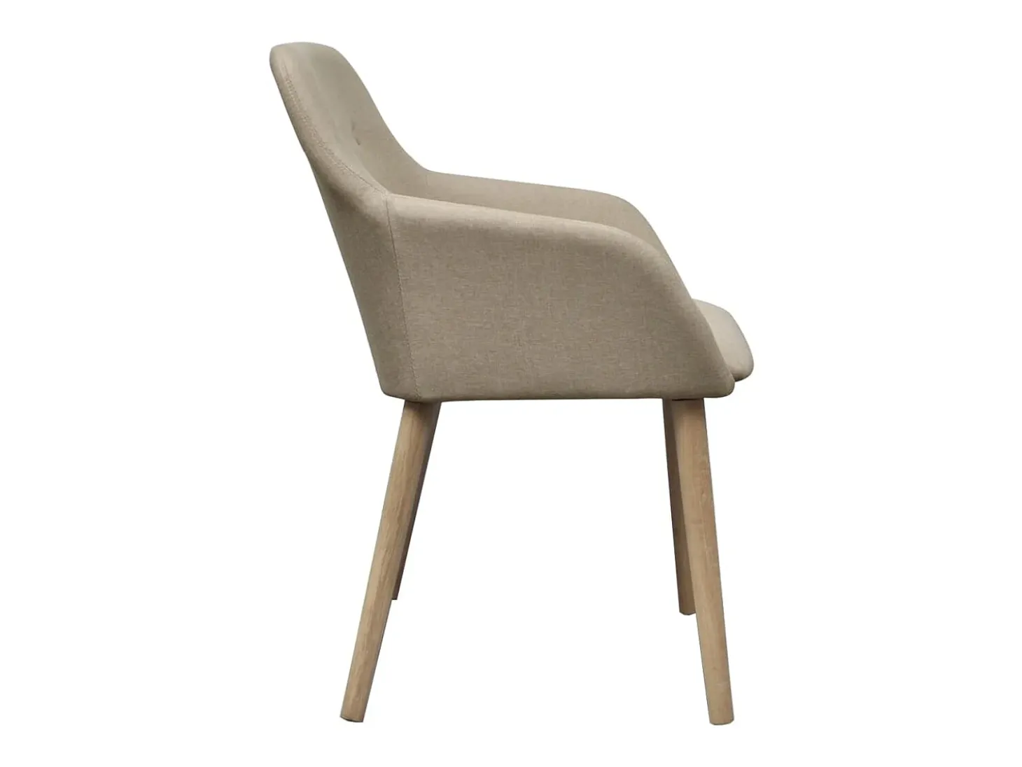 Sillas de comedor 2 unidades tela beige y madera maciza de roble