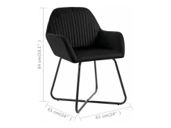 Sillas de comedor 2 unidades terciopelo negro