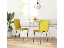 Sillas de comedor 2 unidades terciopelo amarillo