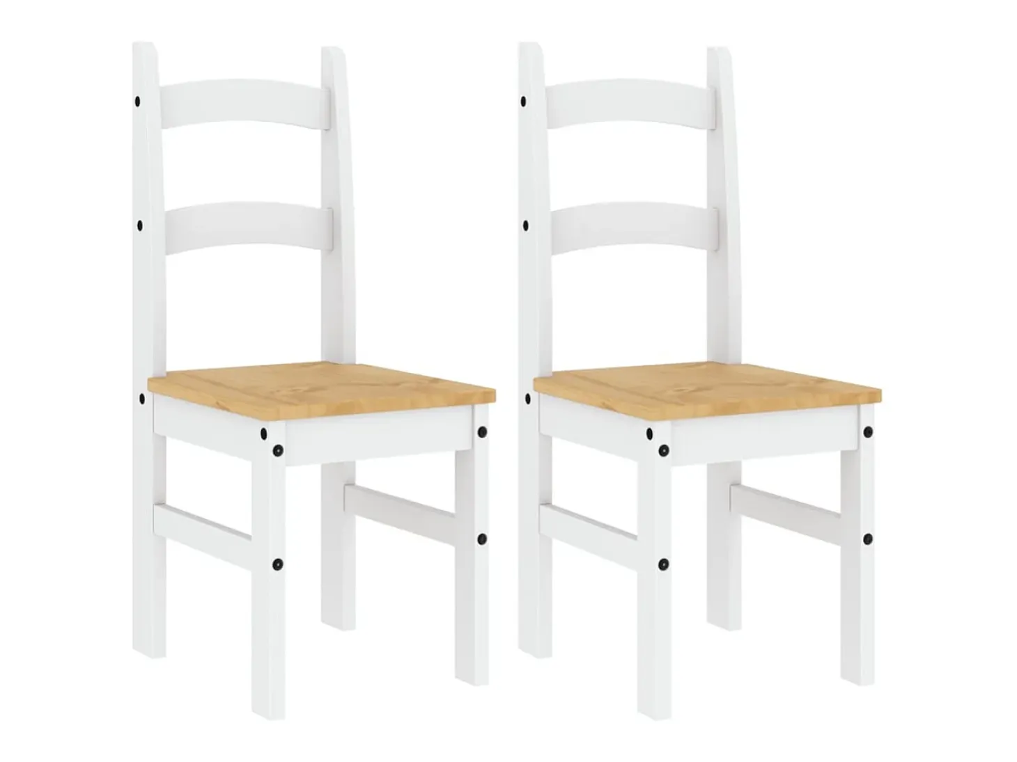 Sillas de comedor 2 unidades madera maciza pino blanco 40x46x99 cm