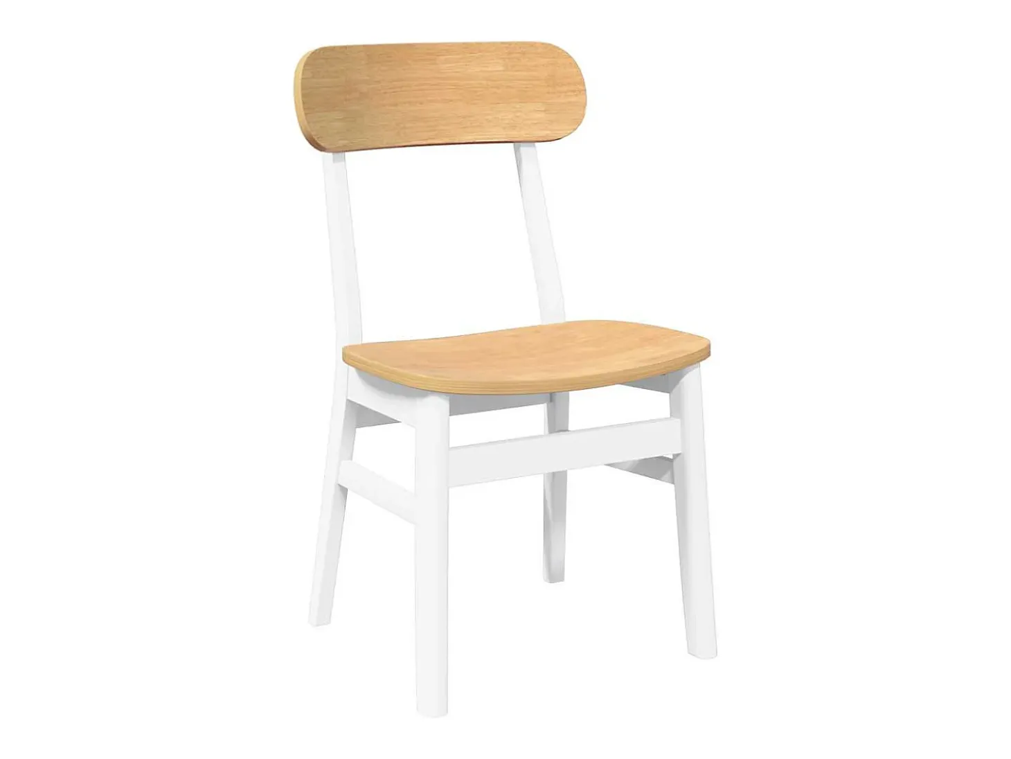 Sillas de comedor 2 unidades madera maciza de caucho blanco