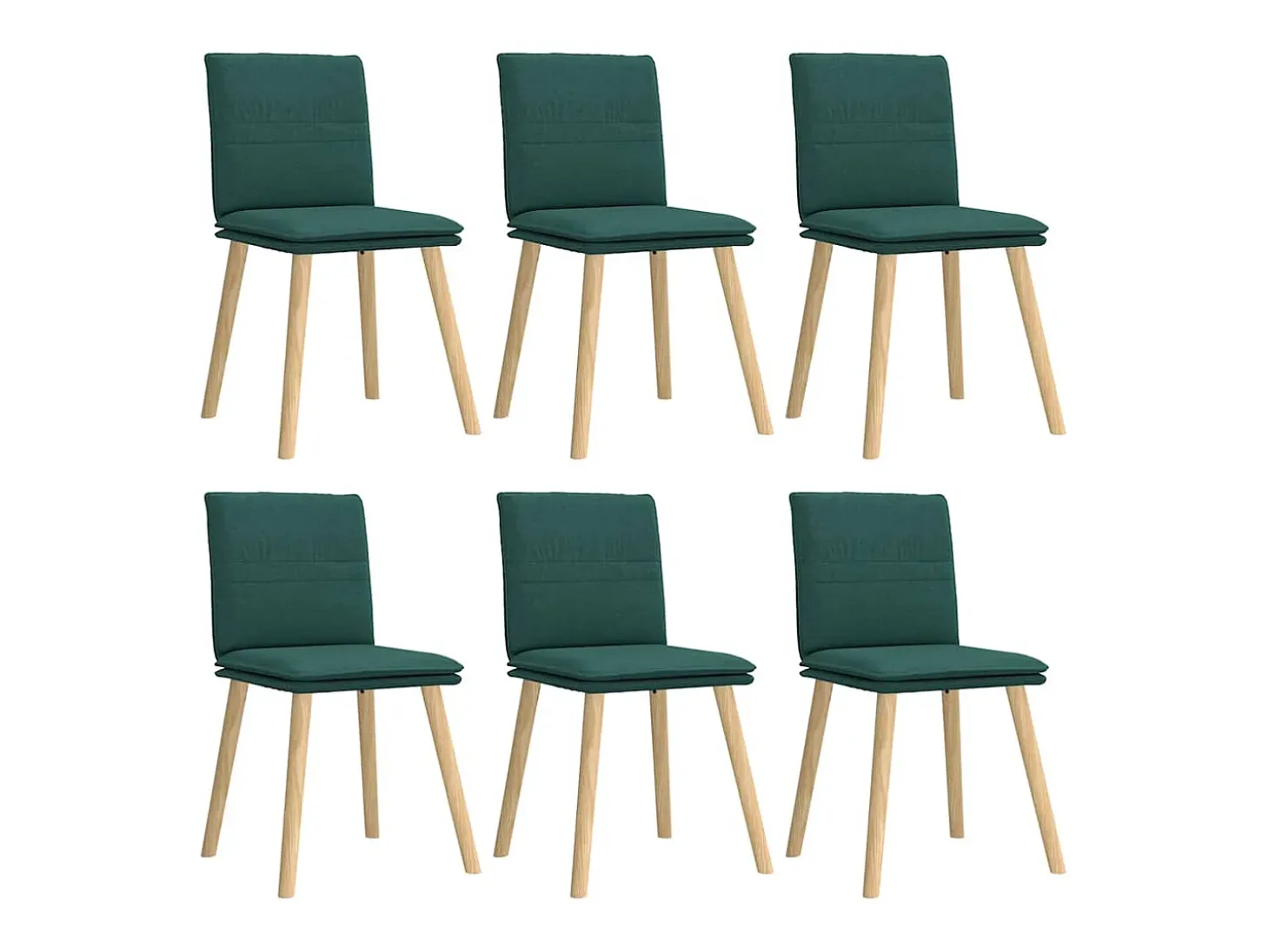 Sillas de comedor 6 unidades tela verde oscuro