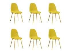 Sillas de comedor 6 unidades terciopelo amarillo mostaza