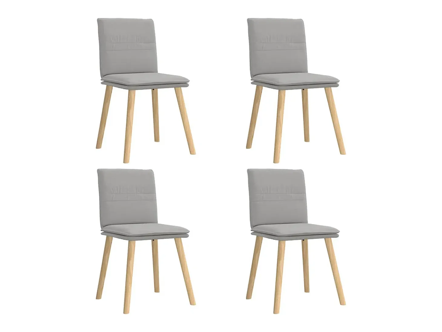 Sillas de comedor 4 unidades tela gris nube