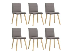 Sillas de comedor 6 unidades de tela gris taupe