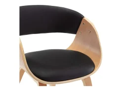 Sillas de comedor 4 unidades madera curvada cuero sintético negro