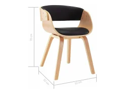Sillas de comedor 4 unidades madera curvada cuero sintético negro
