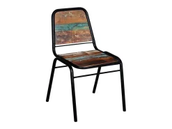 Sillas de comedor 4 unidades madera maciza reciclada