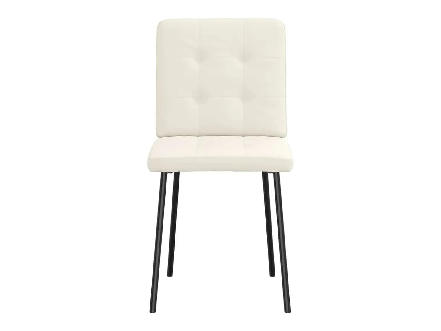 Sillas de comedor 2 unidades terciopelo crema