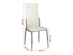 Sillas de comedor 2 unidades cuero sintético blanco