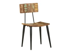 Sillas de comedor 2 unidades madera maciza reciclada