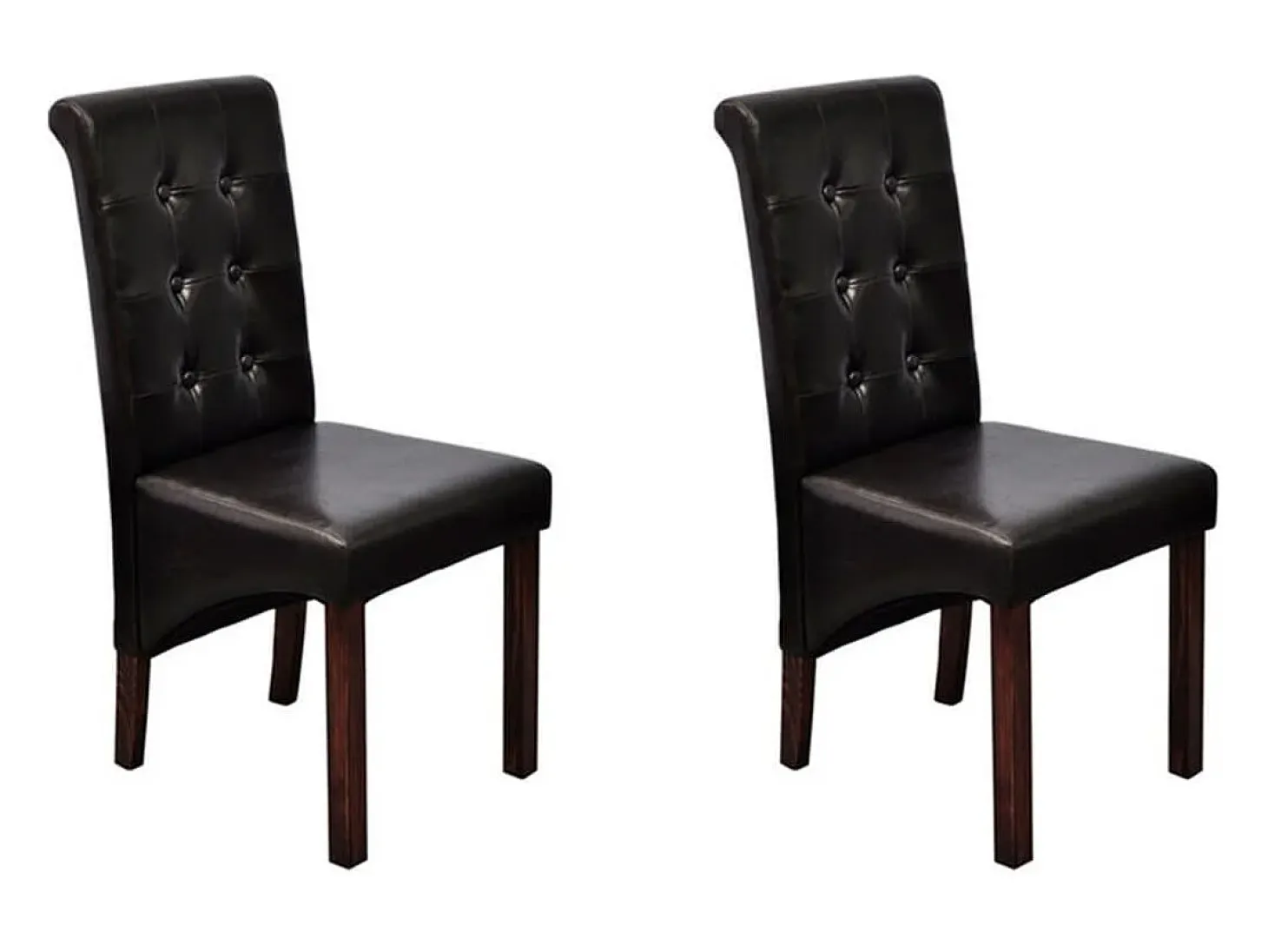 Sillas de comedor 2 unidades cuero sintético marrón
