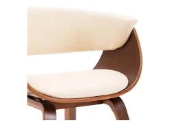 Sillas de comedor 4 unidades madera curvada y cuero sintético crema