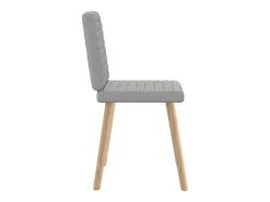 Sillas de comedor 6 unidades tela gris nube