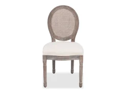 Sillas de comedor 4 unidades tela color crema