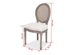 Sillas de comedor 4 unidades tela color crema