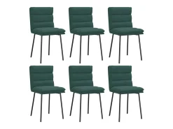 Sillas de comedor 6 unidades terciopelo verde oscuro