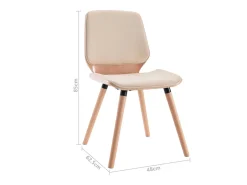 Sillas de comedor 2 unidades cuero sintético color crema