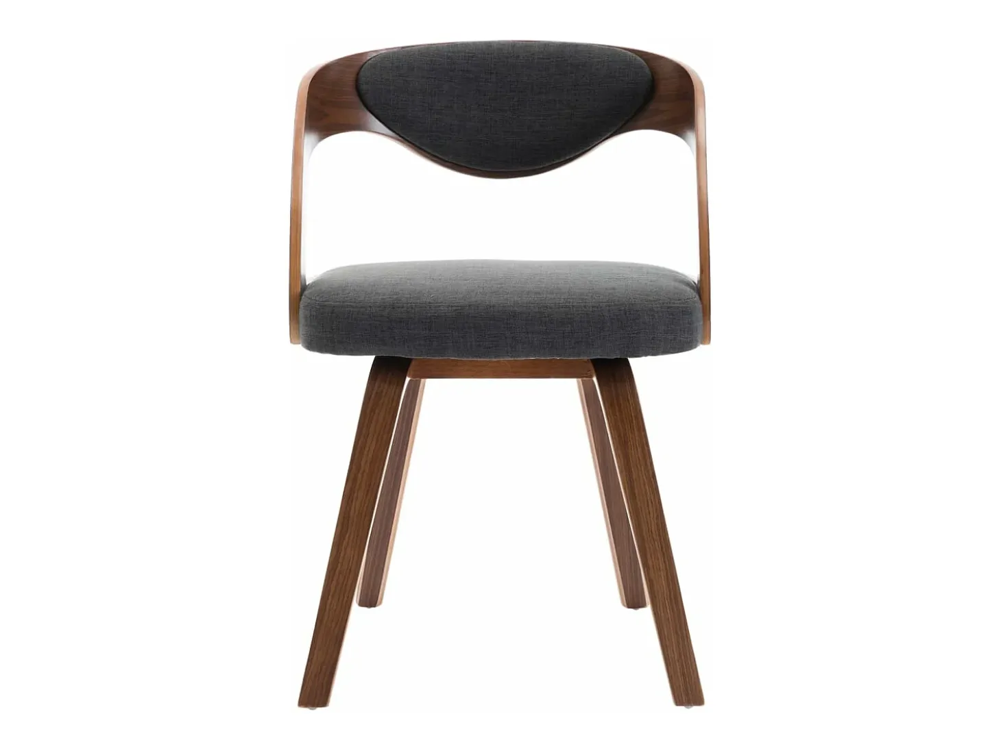 Sillas de comedor 4 unidades madera curvada y tela gris oscuro