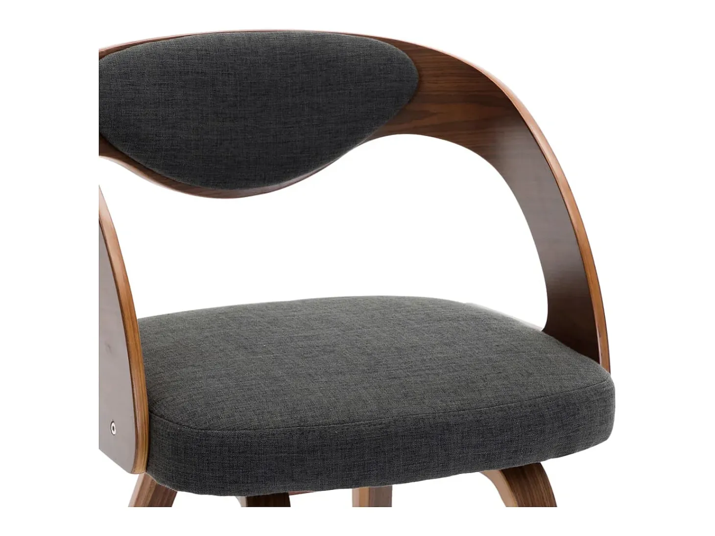 Sillas de comedor 4 unidades madera curvada y tela gris oscuro