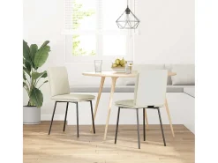 Sillas de comedor 2 unidades terciopelo crema