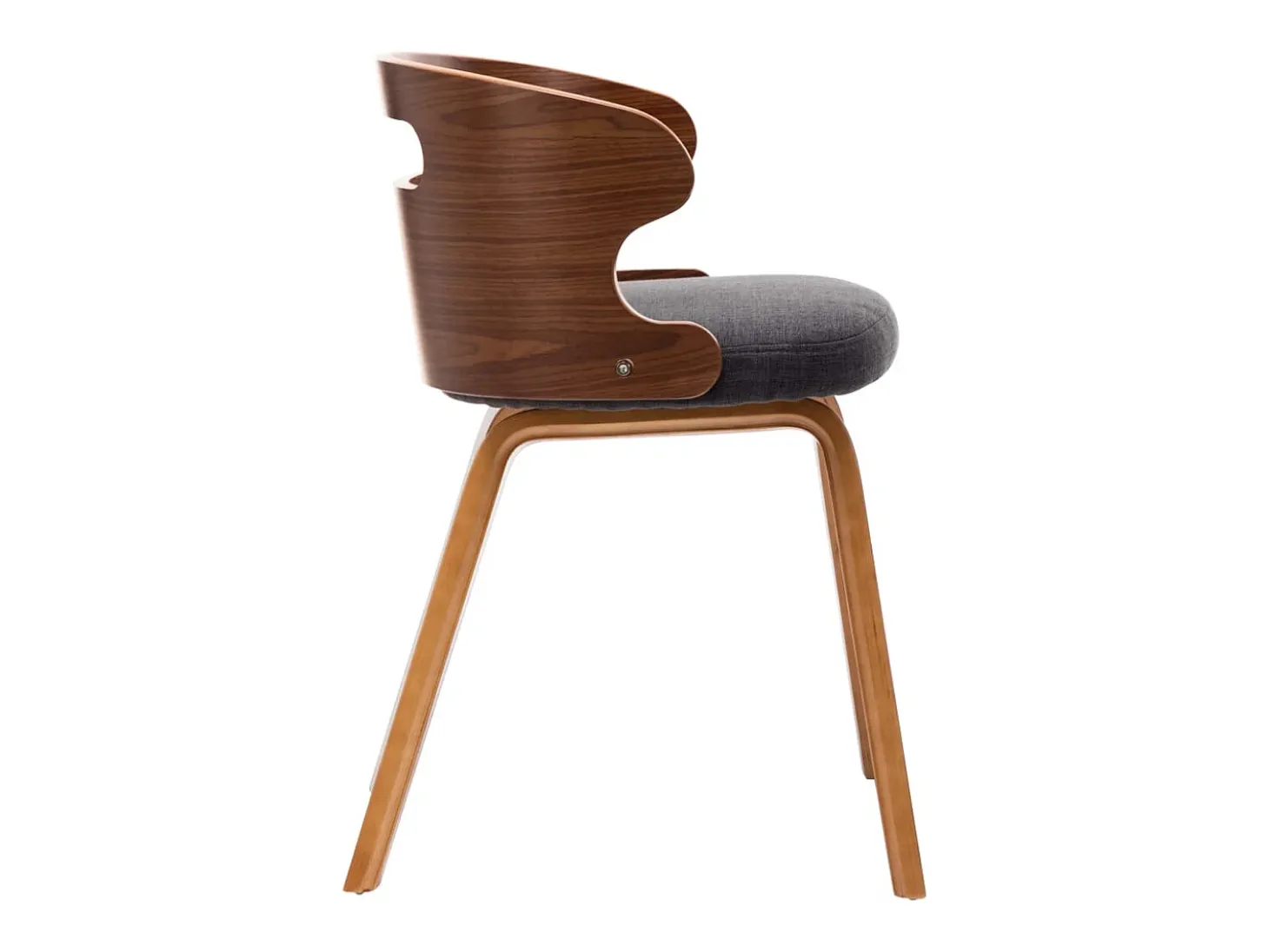 Sillas de comedor 6 unidades madera curvada y tela gris oscuro