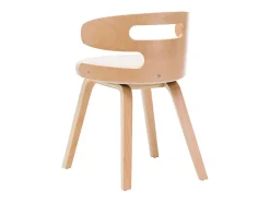 Sillas de comedor 2 unidades madera curvada y cuero sintético crema