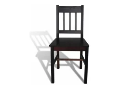 Sillas de comedor 6 unidades madera de pino marrón oscuro
